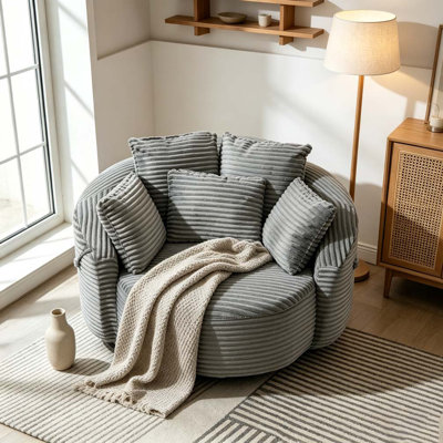 Fauteuil demi-tonneau pivotant à 360 °