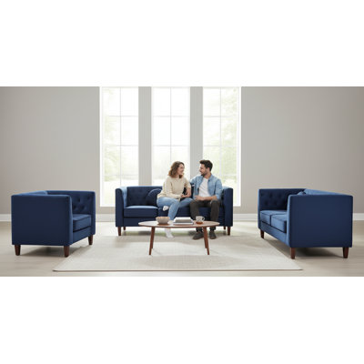 Ensemble 3 pièces chaise, causeuse et canapé en velours