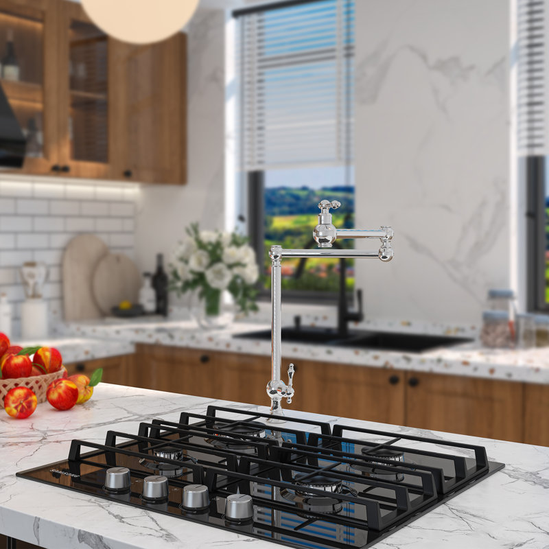 Cedar CASAINC 1.8 GPM Pot Filler Kitchen Faucet with 2 Handle, Chrome Plating
