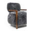 Fauteuil d'appoint 1 pièce de style contemporain au fini gris anthracite avec accoudoirs en fausse fourrure douce et dossier en bois-459487636