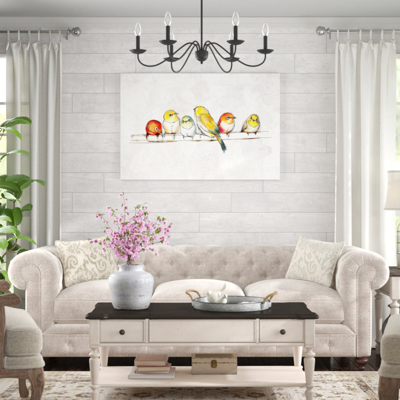 «Inspiration Birdies On Wire», reproduction sur toile, H 32 po x l 48 po