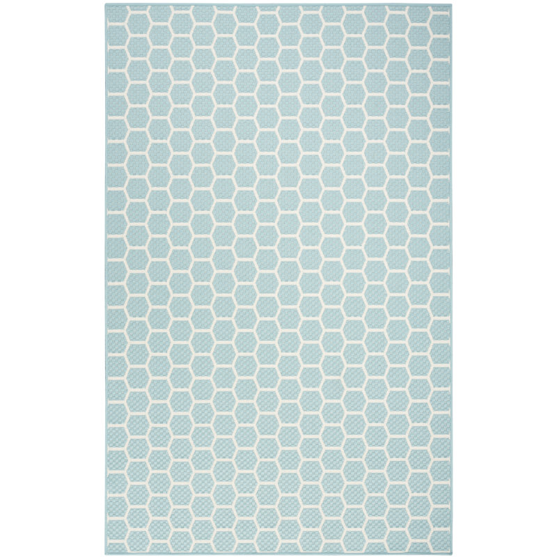 Tapis intérieur / extérieur géométrique réversible Kyee, Rectangle 6 pi x 9 pi