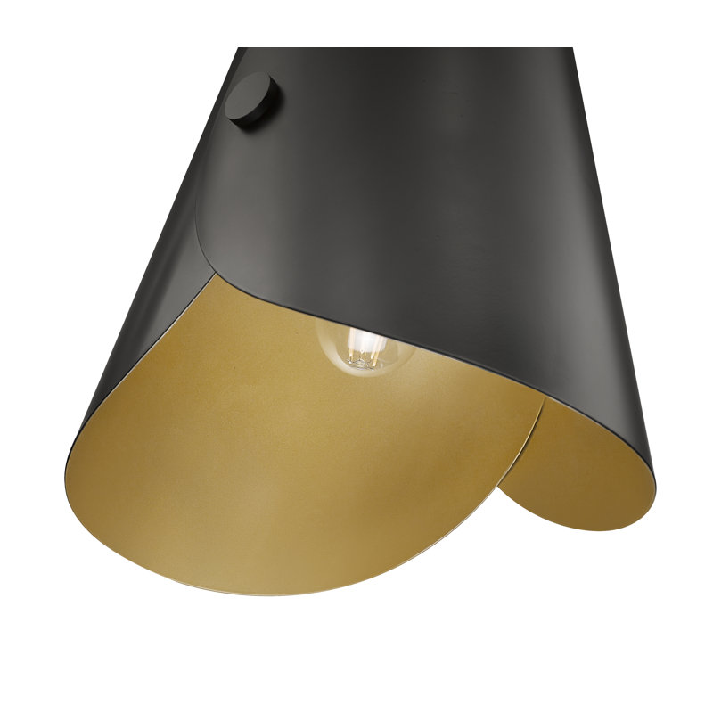 Luminaire suspendu 13 pouces Stijn, Doré / Blanc, Blanc mat, 92.63" H x 13" W x 10" D