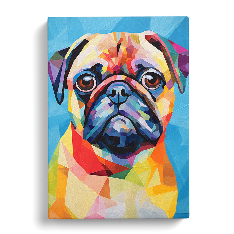 Pug Cubism - Wrapped Canvas, 76cm H x 50cm W x 3cm D