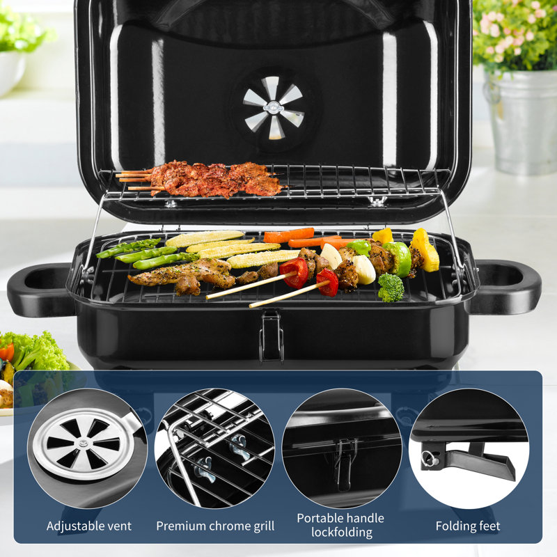 GDY 23.82'' W Portable Charcoal Grill