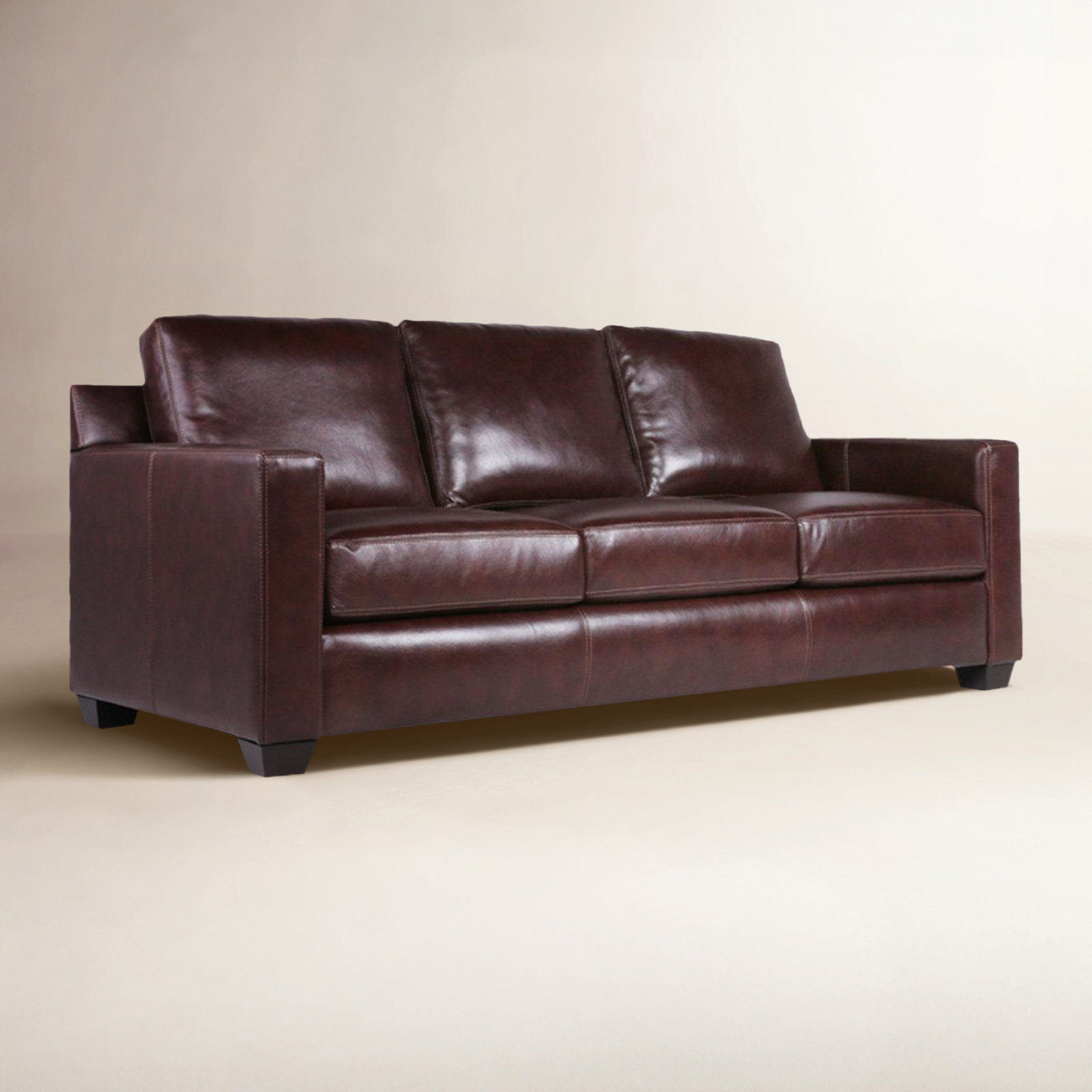 Covedale 83.5'' Upholstered Sofa, Sidekick Walnut Genuine Leather