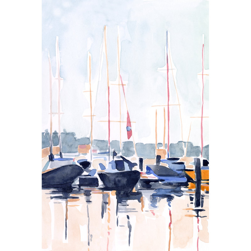 Boat Club II by Emma Scarvey - Painting Print, 30cm H x 20cm W, Wrapped Canvas