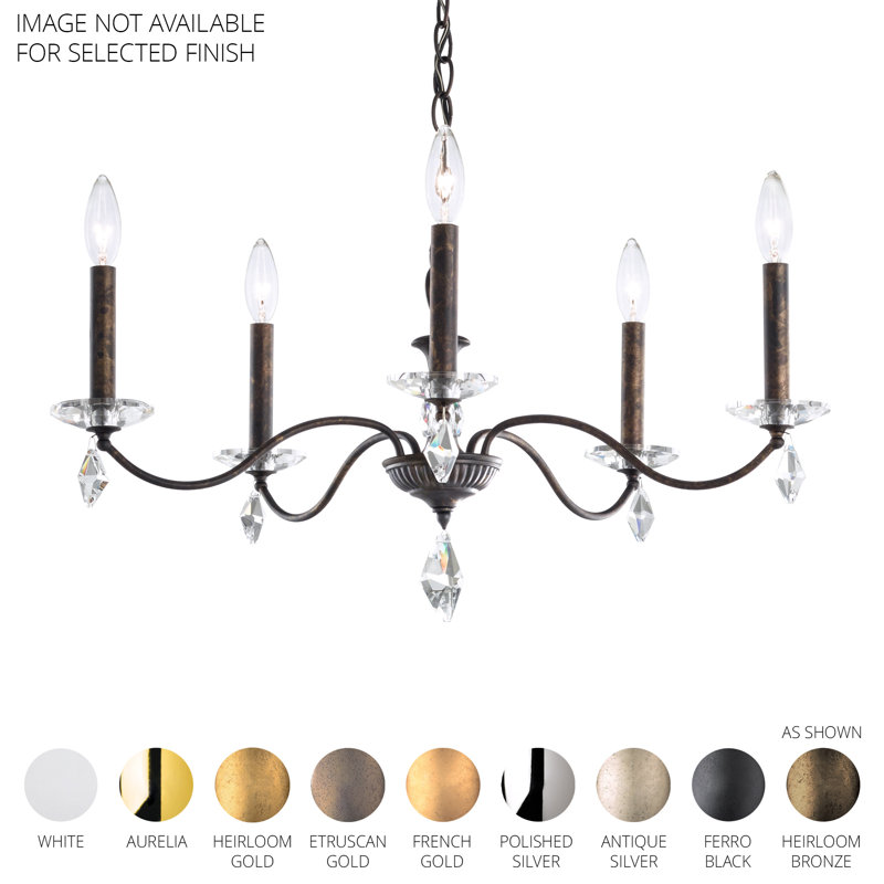Modique 5 - Light Chandelier, Heritage, Heirloom Bronze