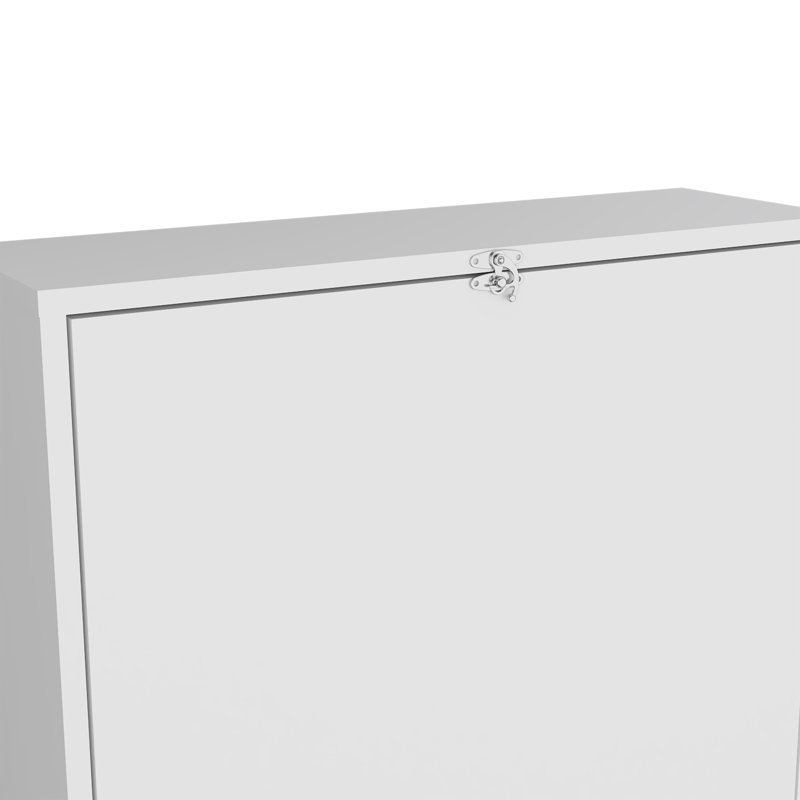 Folding Table, 4 Shelves, White