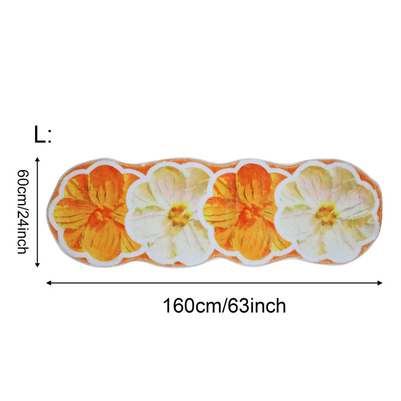Tapis de chevet pastoral pour chambre à coucher avec table basse pour enfants, décoration intérieure, orange