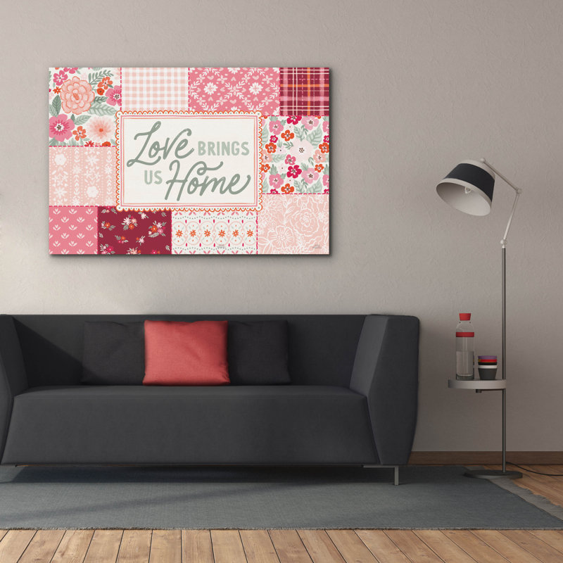 «Blooming Hearts 1» par Laura Marshall, art mural sur toile, H 18 po x l 26 po x P 0,75 po