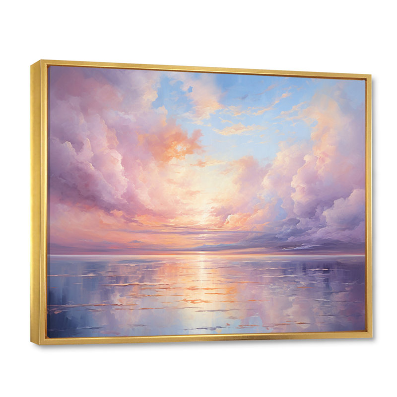 «Sunset Cotton Candy Skies II», impressions sur toile, Cadre flottant doré, 24" H x 32" W
