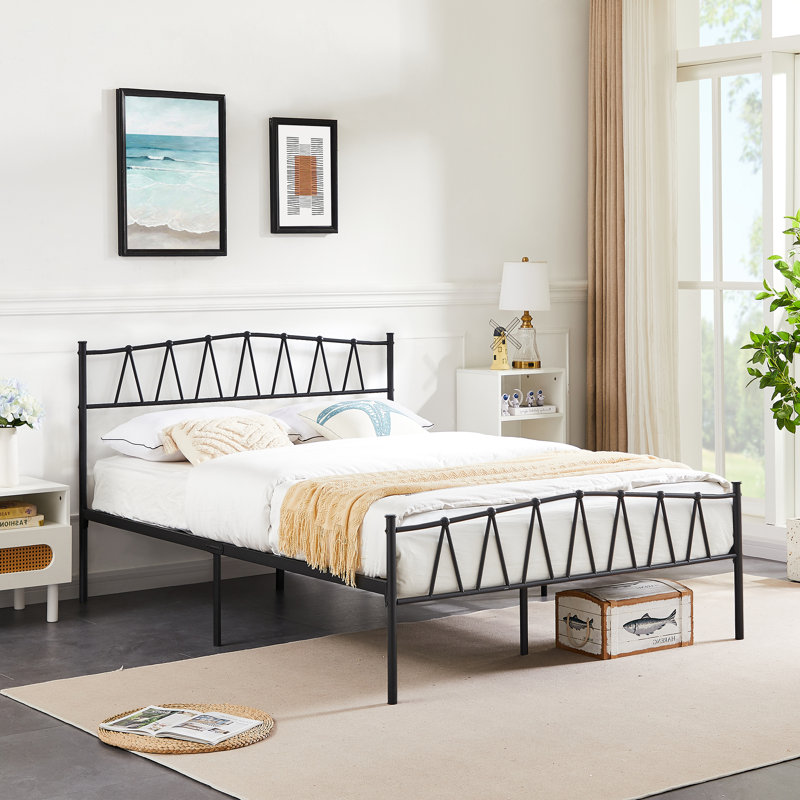 Ensemble de chambre avec lit plateforme 3 pièces Alsa, Blanc, Grand