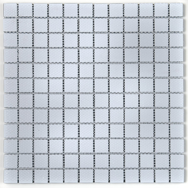 Color Wave 1 in. x 1 in. Grid Polished Tile, Classic Solid Blue Lagoon