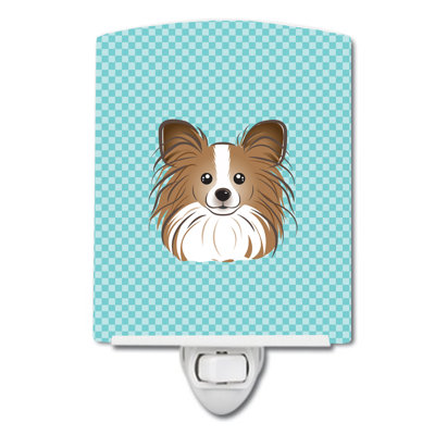 Checkerboard Wirehaired Dachshund Ceramic Night Light