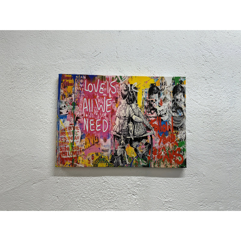 Reproduction d'art sur toile imprimée: Love Is All We Need, 1P WhiteFramedCanves, 63,1 po H x 102,4 po l