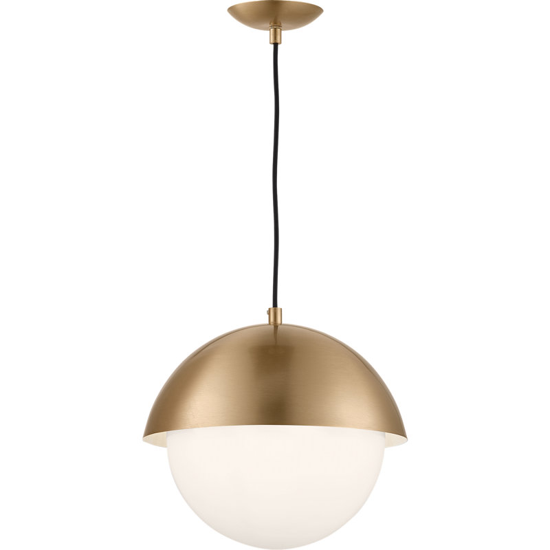 Scott Living Hyde Modern Single Light Pendant In Satin Brass, Satin Brass