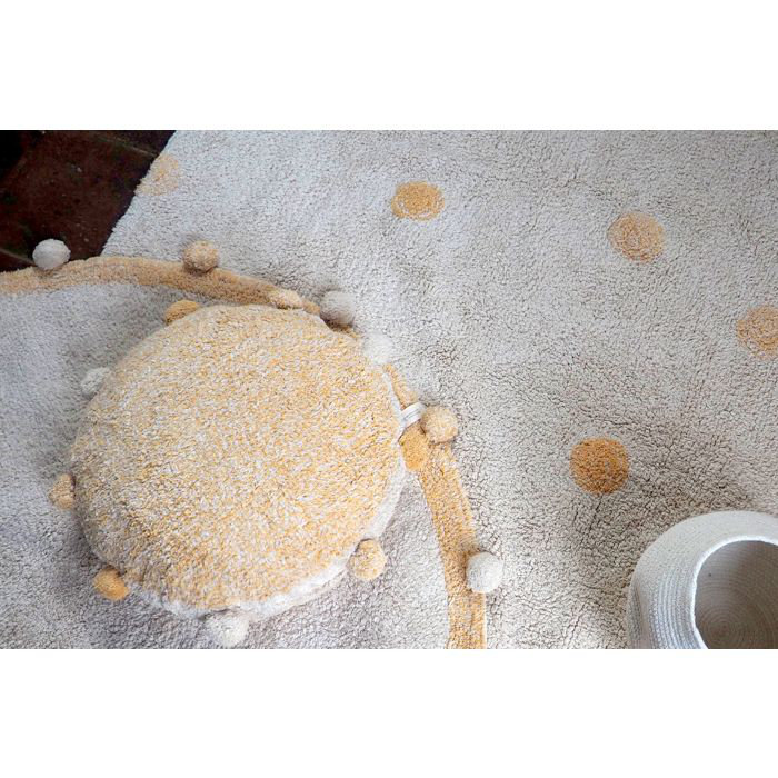 Bubbly Circular Pillow Cover & Insert, Honey