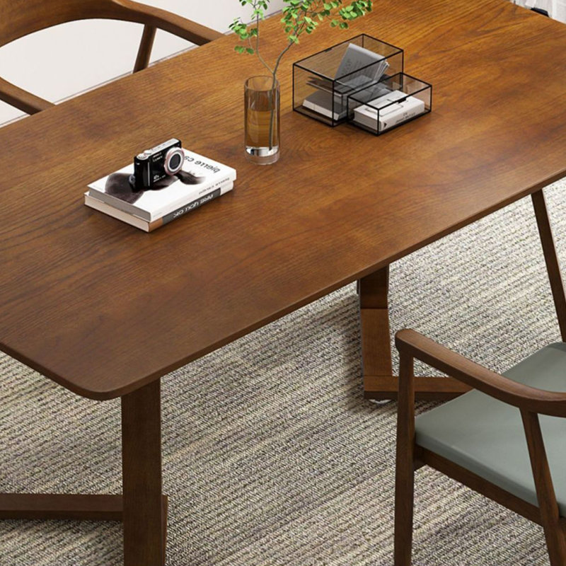 Simple Retro Solid Wood Dining Table Sets, 29.5"H x 63"L x 31.5"W