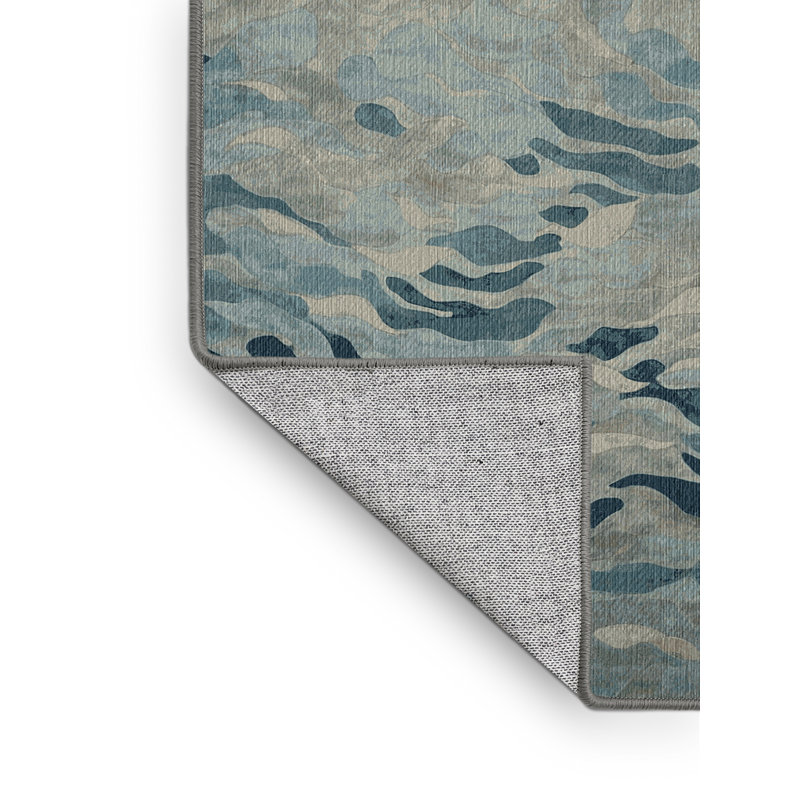Machine Washable Gray Area Rug, Rectangle 5' x 8'