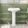 19 In. White Ceramic Rectangular Pedestal Combo Bathroom Sink With Overflow Drain And 3 Faucet Holes