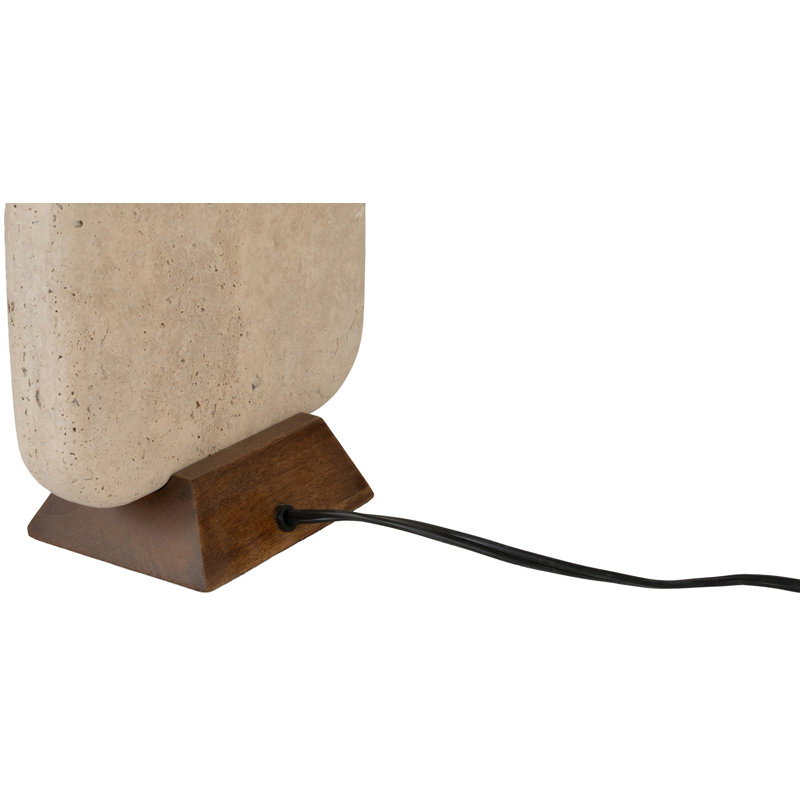 Lampe de table Gilbertown, Pierre, Travertin, Naturel