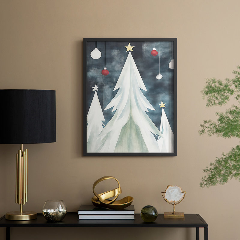 «Christmas Holiday Art DCCCLXV III», reproduction d'art encadrée - bois massif, H 21 po x l 17 po, Noir, noir, noir, noir