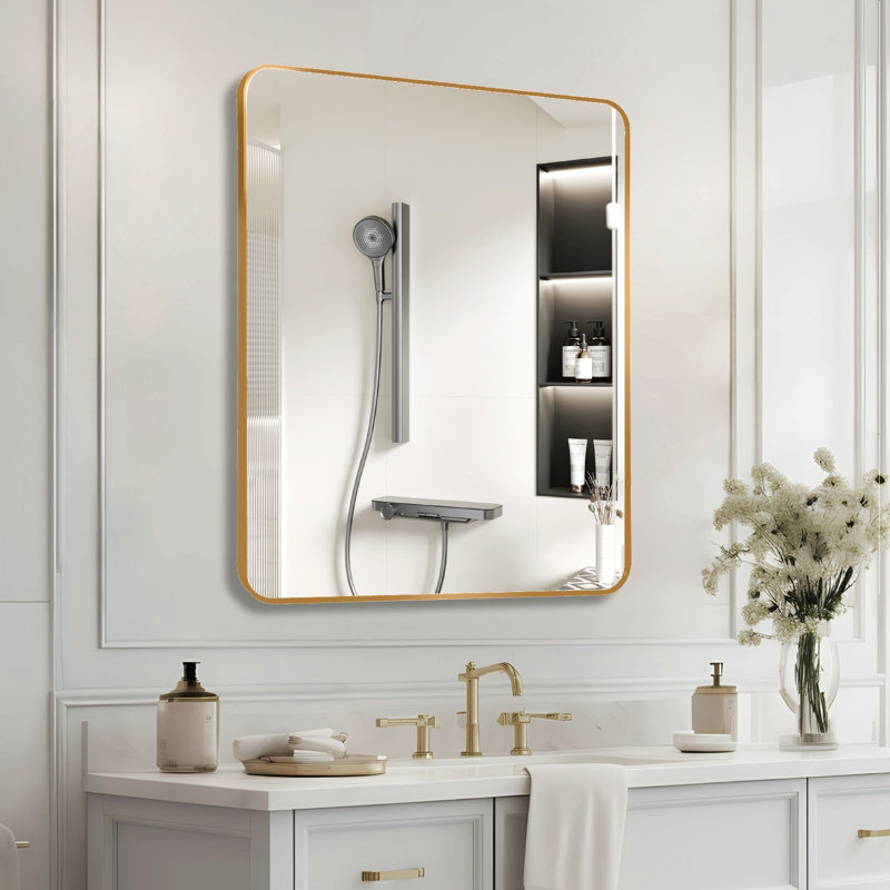 Miroir mural de salle de bain 30 "x 36", Doré