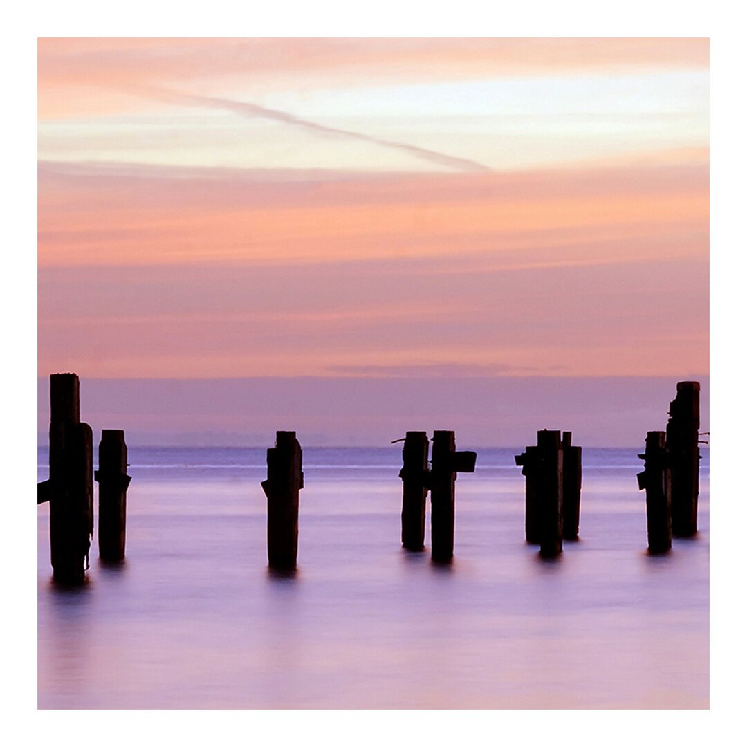 Strukturierte Fototapete Romantischer Sonnenuntergang am Meer