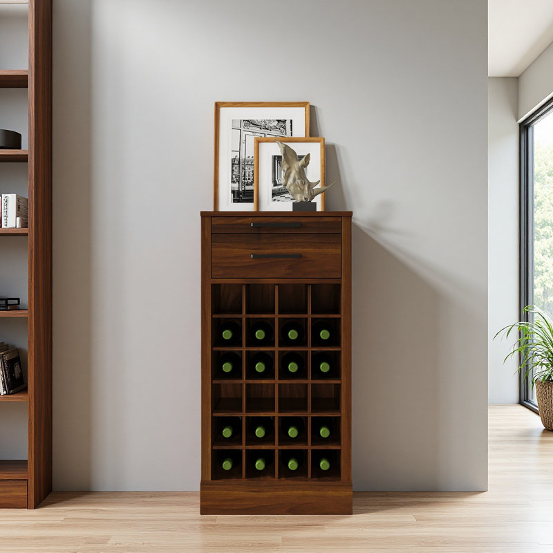 Armoire modulaire pour bar à vin 24 po, Brun