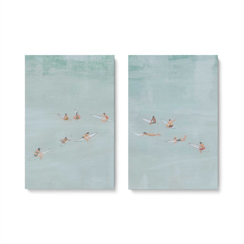 Surf Squad Chill, ensemble de 2 impressions, 48 po x 32 po, Toile tendue, Toile tendue