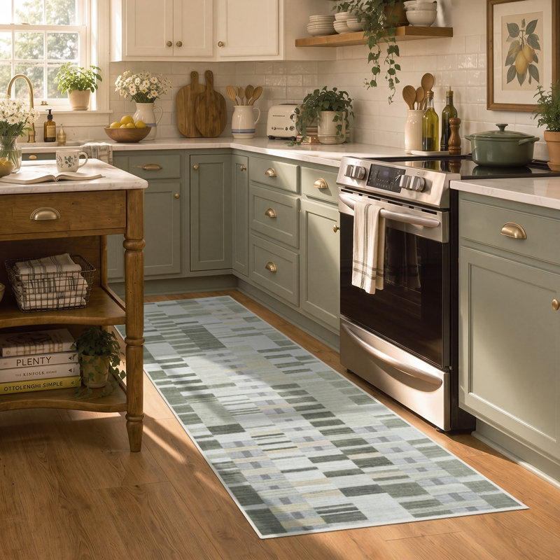 Tapis de cuisine en flanelle douce, lavable à la machine, avec dos antidérapant, 24"x35"+20"x48"+24"x71", Light Taupe