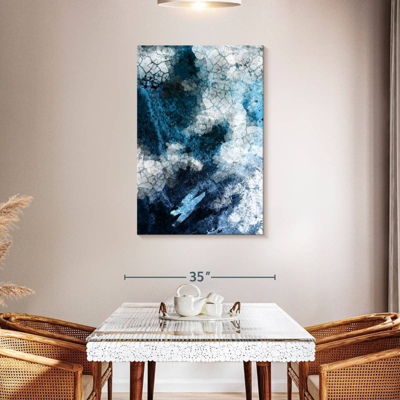 Avery Navy White Abstract, 45" H x 30" W