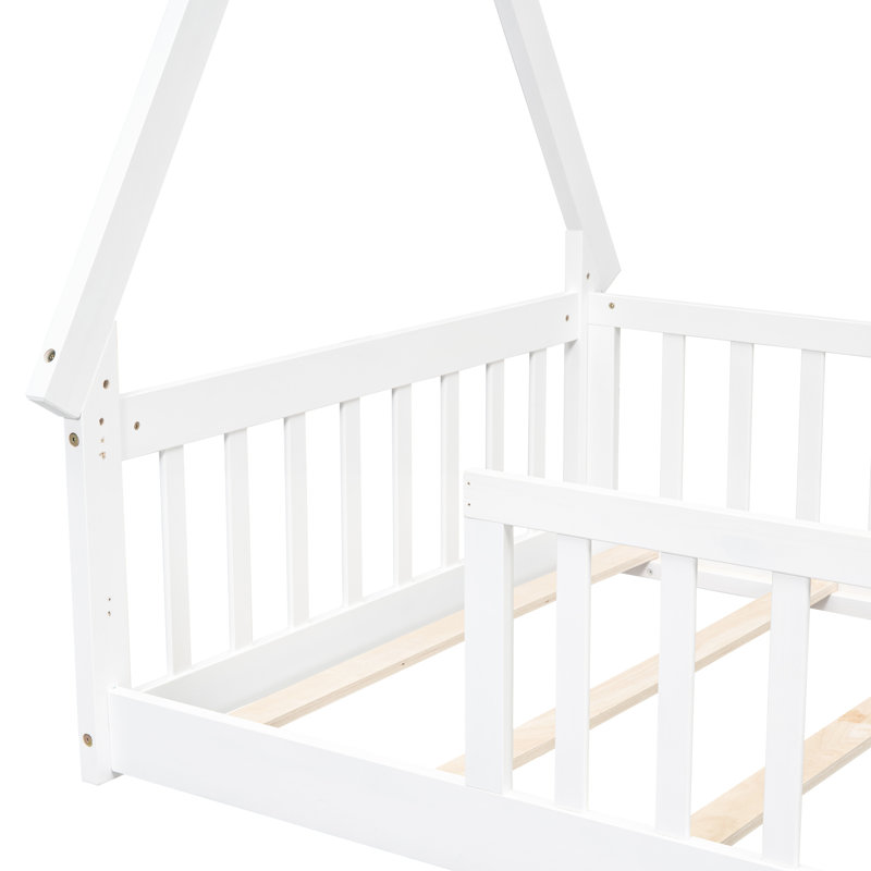 Lit simple avec design tipi - Créez une chambre douillette au sol, Blanc