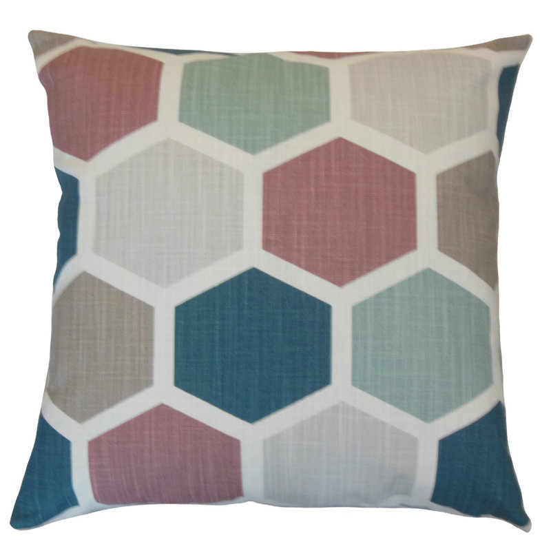 Coussin décoratif en coton Ieni, Hauteur (18 po) x largeur (18 po), Flammé