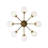 8-light Striped Glass Globe Semi-flush Mount
