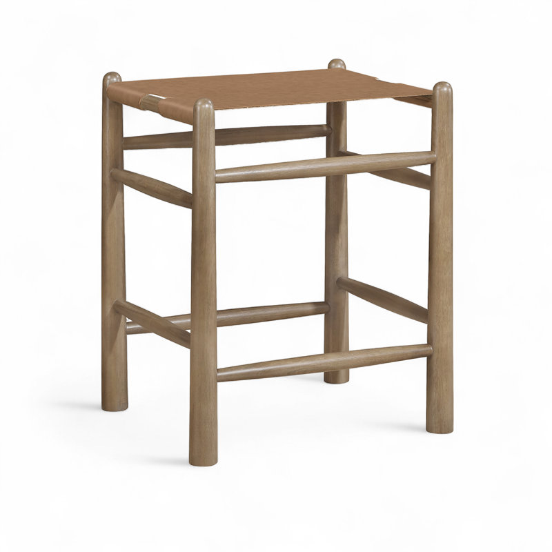 Tabouret de comptoir rembourré Santos, Brun, Brun