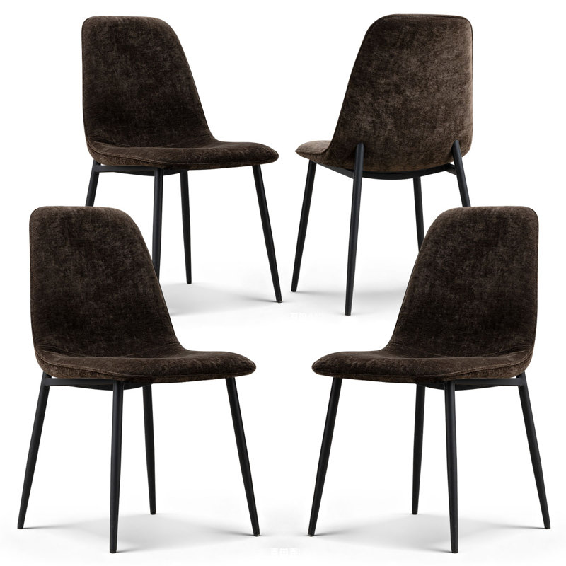 Chaise rembourrée en tissu Sheryl, Brun chocolat