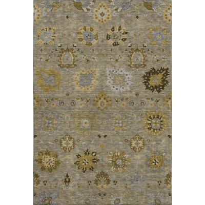 Premium Machine Washable Mayfield AMF2289 Damask Rug