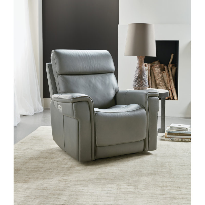 MS Recliner, Beige Genuine Leather