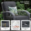 Aksha Outdoor Wicker Patio Rocking Chair with Cushions-830485153-834156100