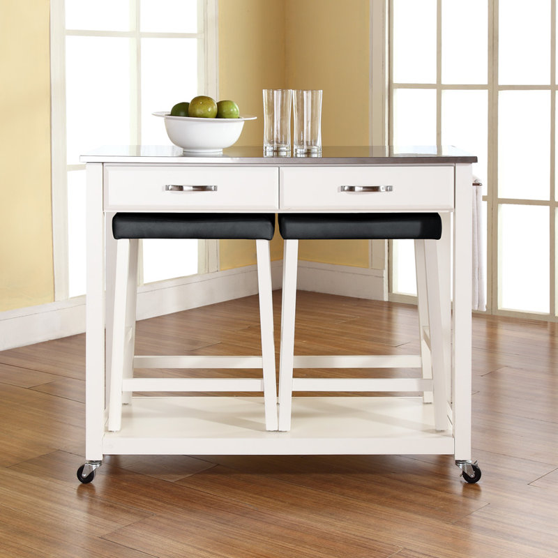Diamondback Kitchen Island Set, White