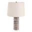 Lampe de table sculptée avec base cannelée pour salon et bureau - Petite lampe d'appoint moderne pour chambre à coucher - 61 cm, ivoire et beige