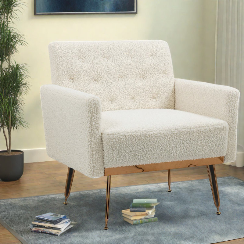 Modern Comfortable Accent Chairs, Chic Teddy Upholstery, Perfect For Living Room And Bedroom