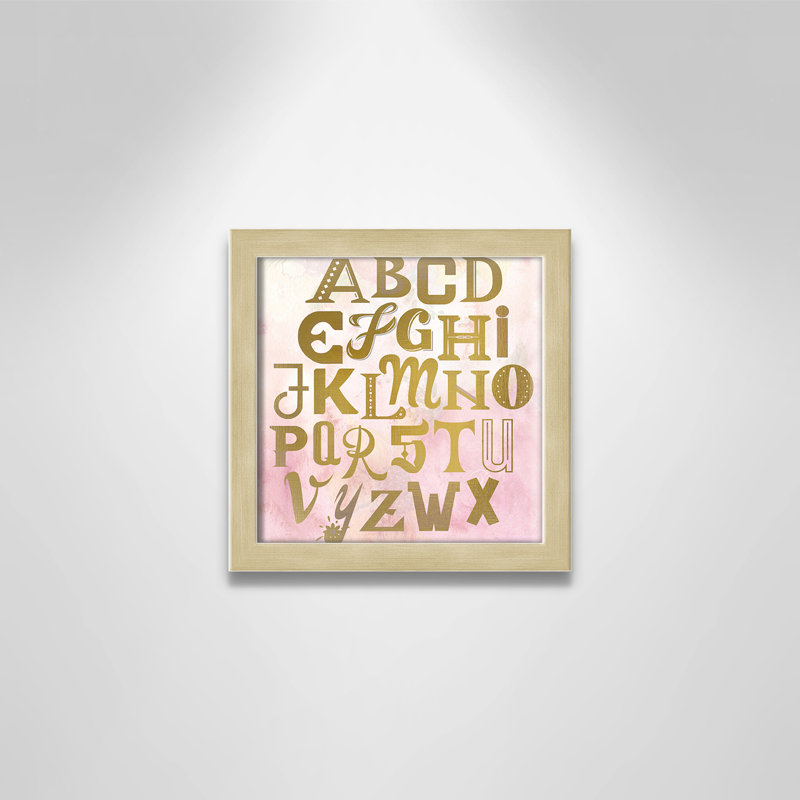 Abc Pink ', impression sur papier, Encadré de boîte champagne, H 8 po x l 8 po x P 1,18 po