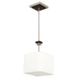 Luminaire suspendu carré simple 1 lumières avec accents de bois Mowbray