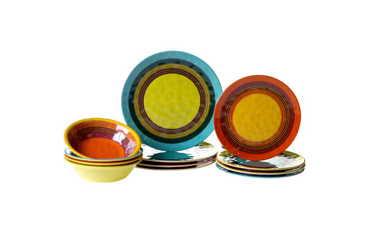 Vannucci Heavy Weight Melamine12 Piece Dinnerware Set, Service for 4
