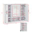 Armoire à pharmacie moderne avec miroir de salle de bain 36 po, fixée au mur avec 3 portes, sans meuble-lavabo-1227988786