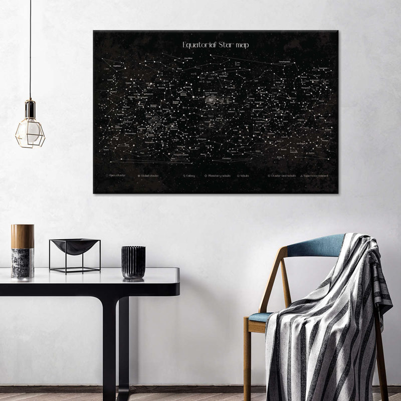 " Equatorial Star Map Chart ", 20" H x 30" W x 1.25" D