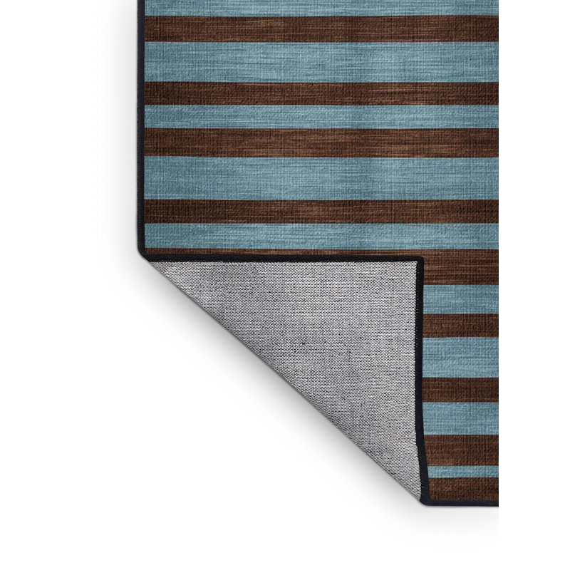 Tapis noir à rayures horizontales lavable à la machine, Tapis de couloir 2 pi x 4 pi